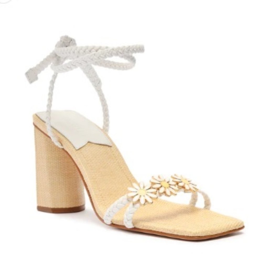 $89 NWT SCHUTZ White Daisy Leather Sandal - Picture 11 of 12